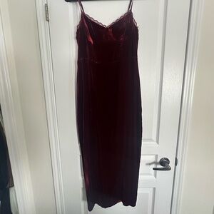 Reformation Dress, Burgundy Velvet, Size: 8